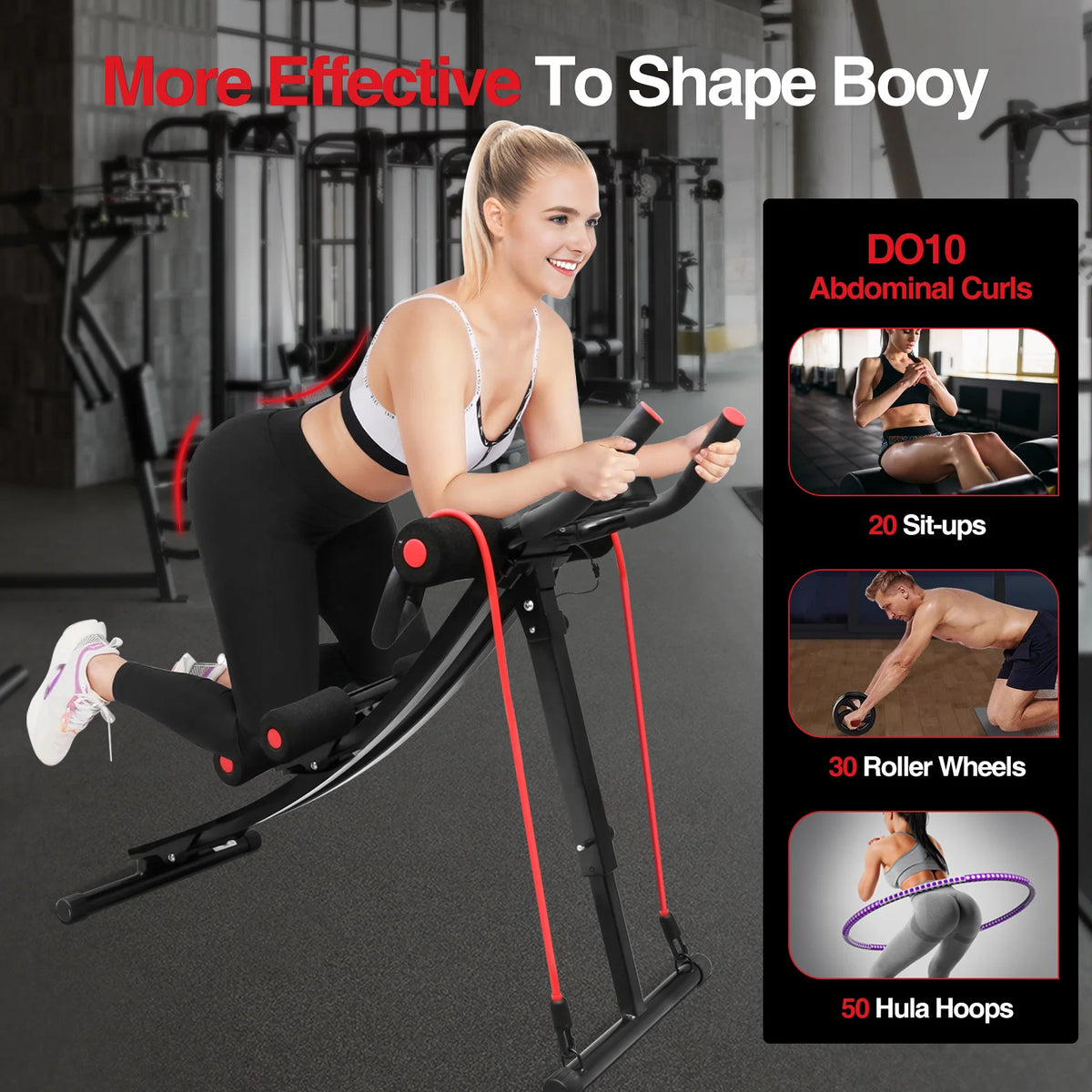 Foldable Abdominal Exerciser Core Trainer With Display For Home Gym