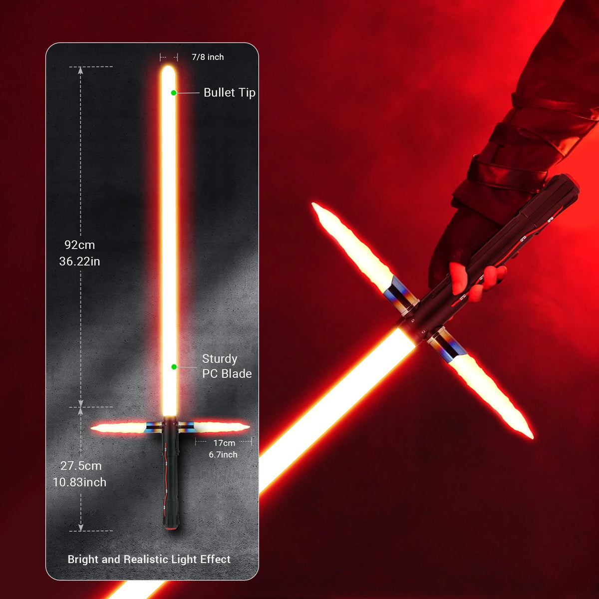 DamienSaber Kylo Ren Se Crossguard Metal Lightsaber