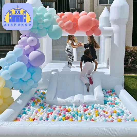 Inflatable Bounce House With Slide And Ball Pit For Parties