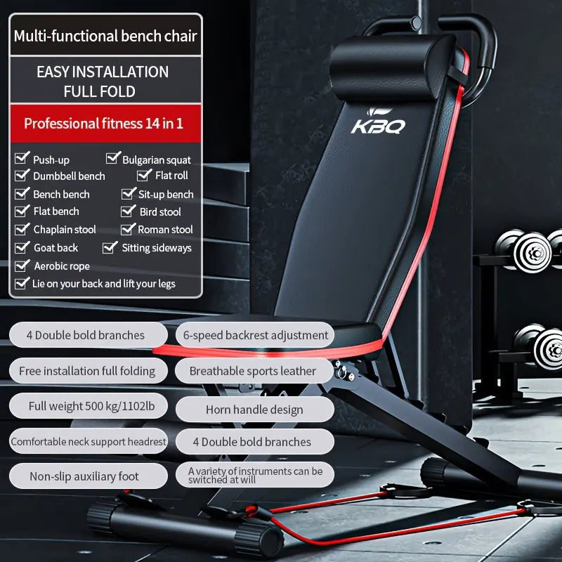 KBQ Multifunctional Adjustable Roman Chair Fitness Bench