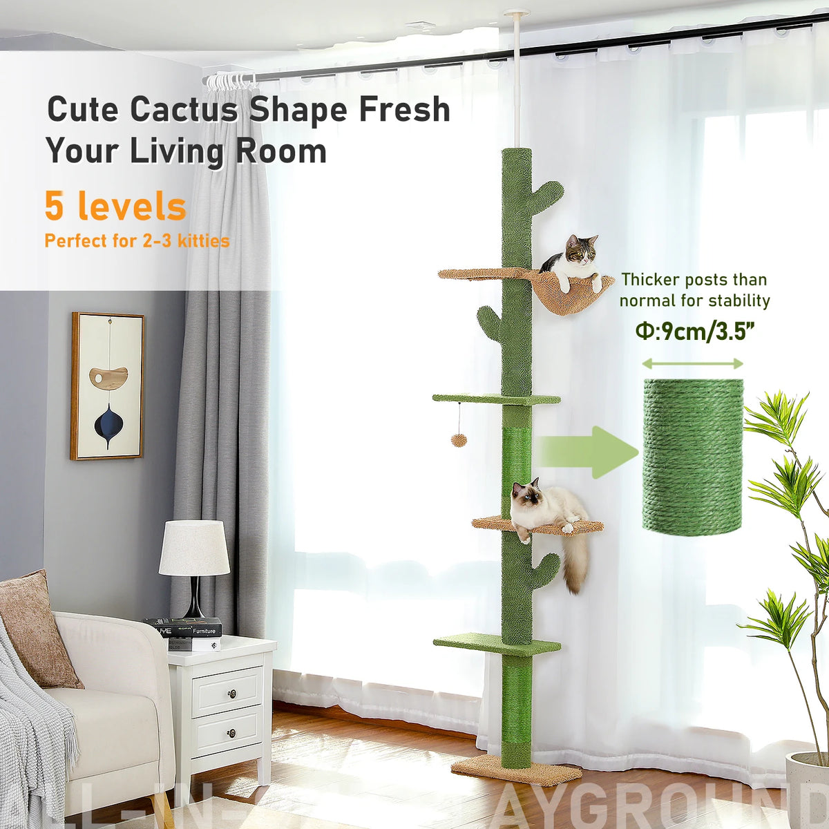 Pawz Road Premium Cat Tree With Hammock And Scratching Post