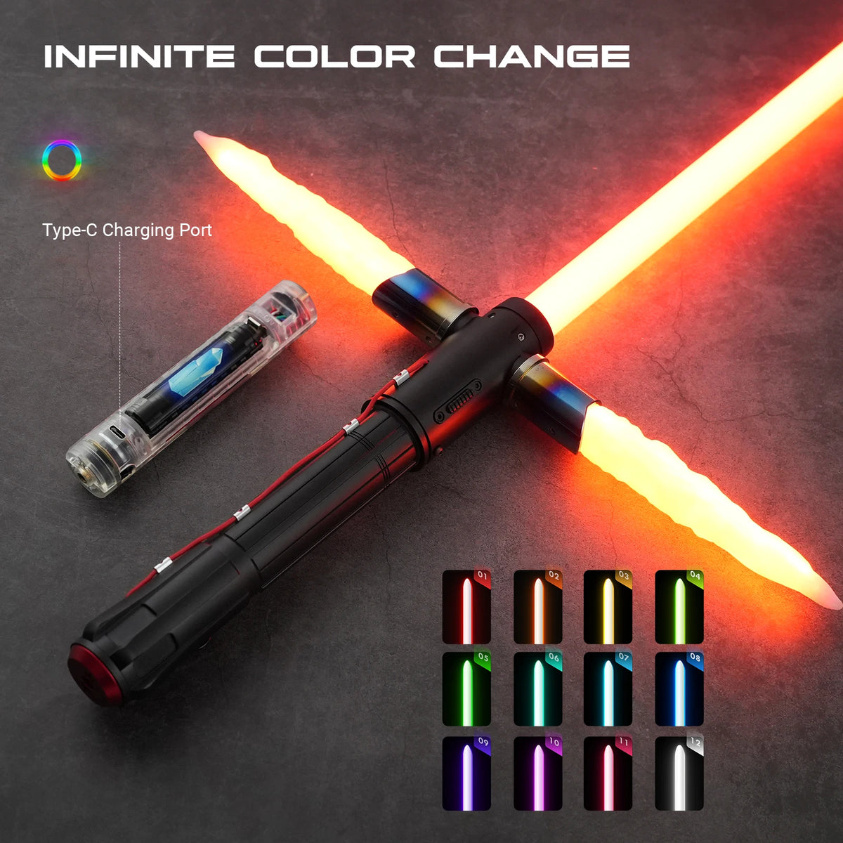DamienSaber Kylo Ren Se Crossguard Metal Lightsaber