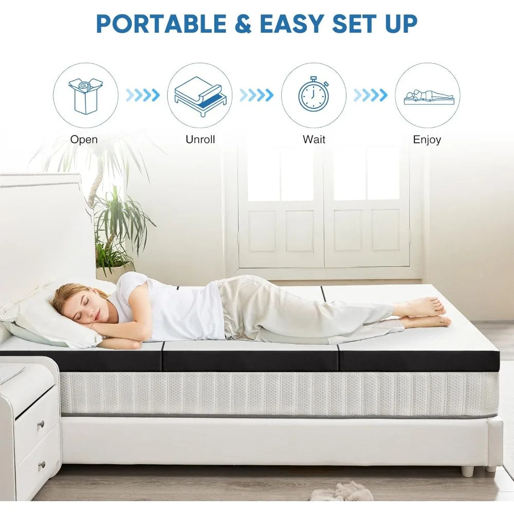 Xiaolang Tri Fold Memory Foam Mattress Portable Floor Bed