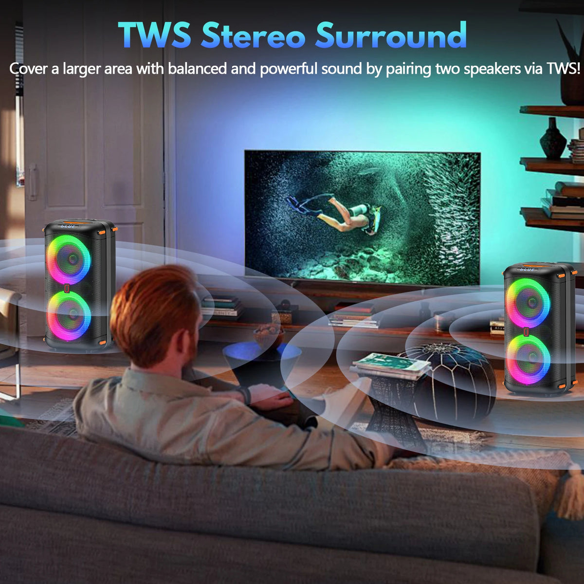 FanFun Wireless Karaoke Speaker With Dual Microphones And Led Lighting