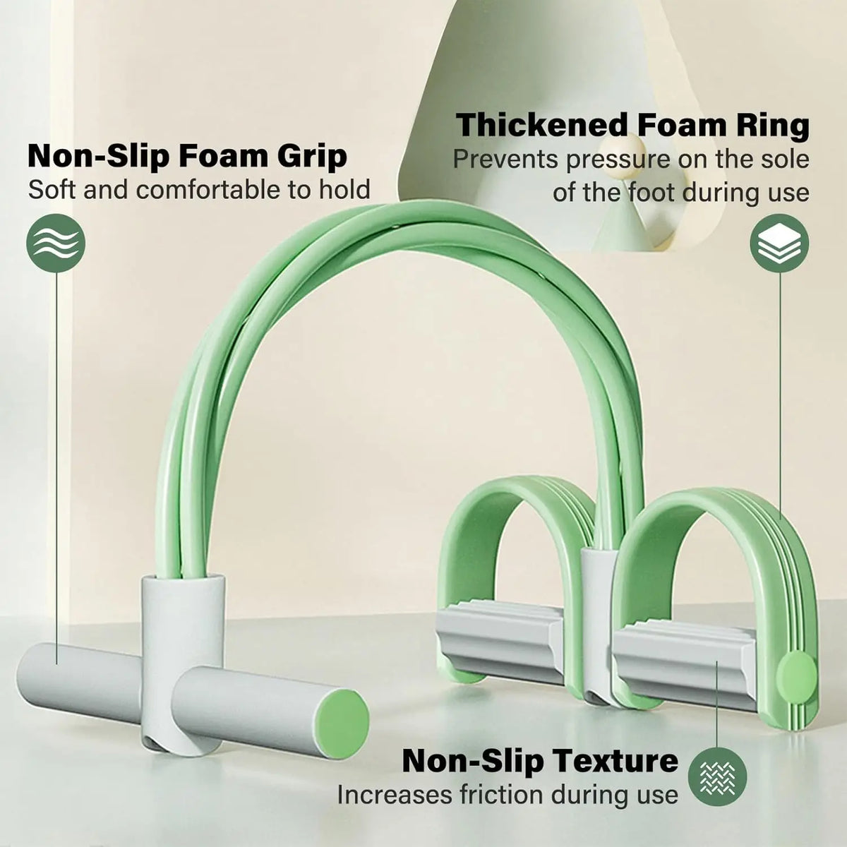Natural Rubber Pedal Resistance Bands With Heavy Duty Handles