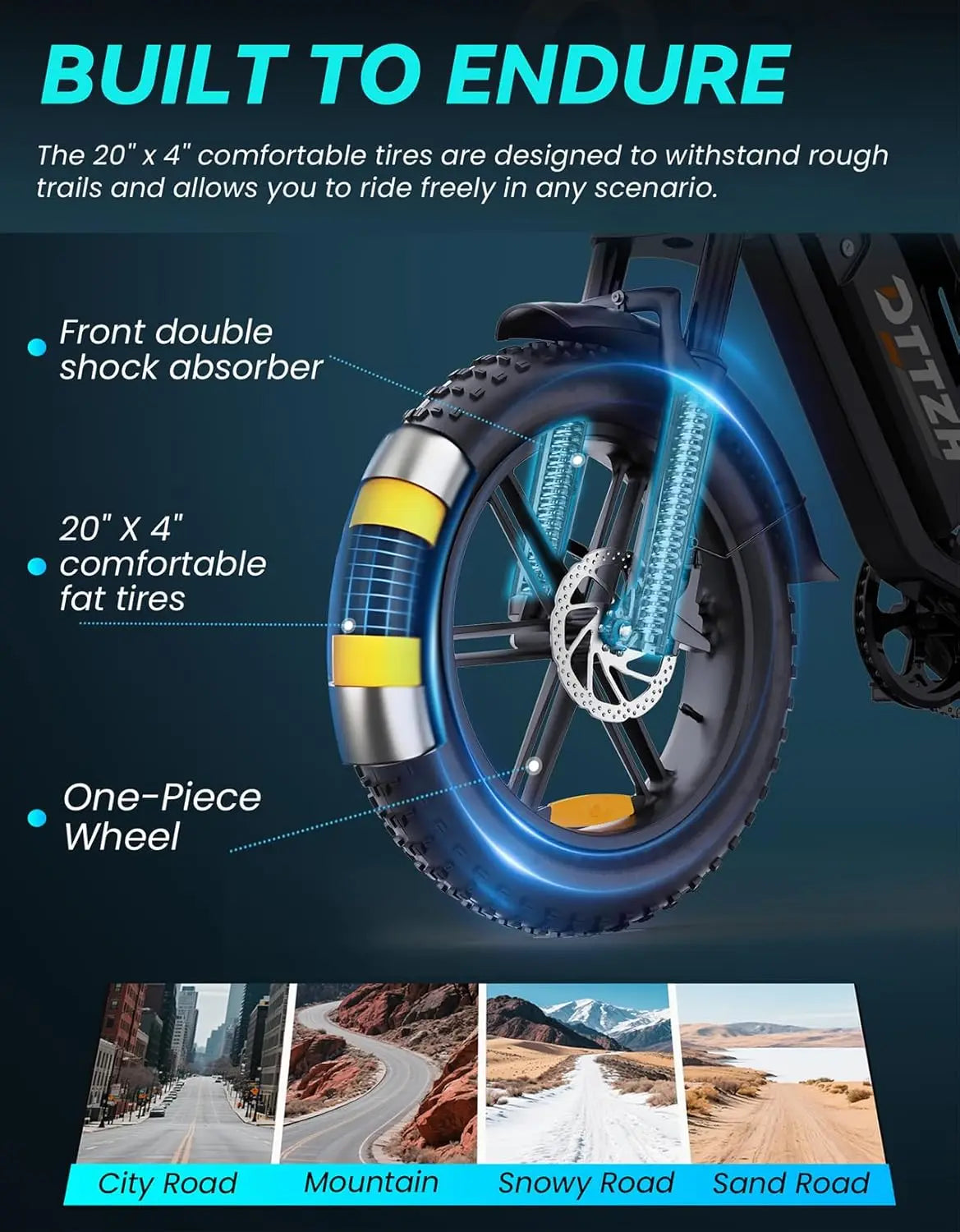 DTTZH F6S 2000W Full Suspension Electric Bike With Ul Certification