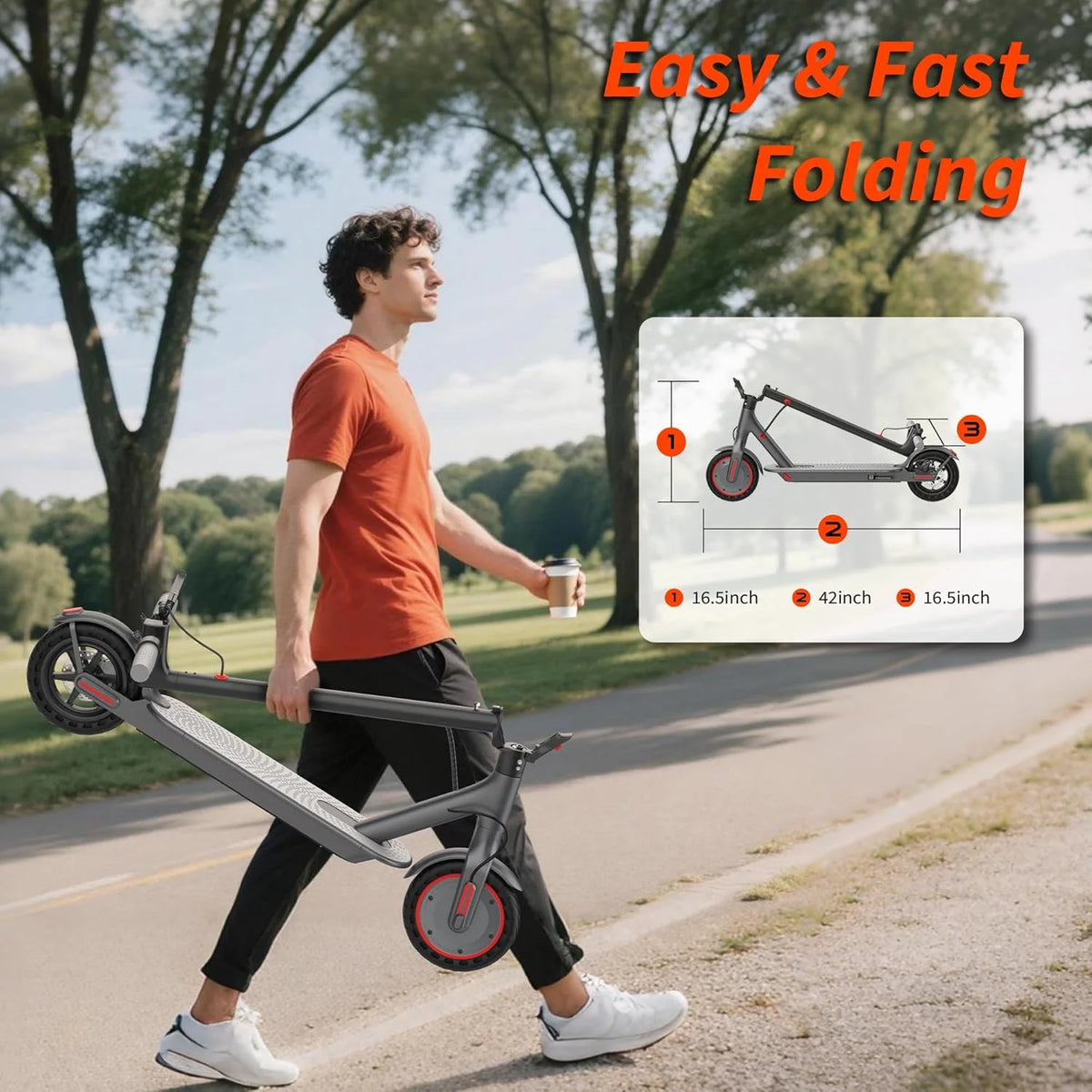 AOVOPRO Foldable Electric Scooter With App Control And Solid Tire