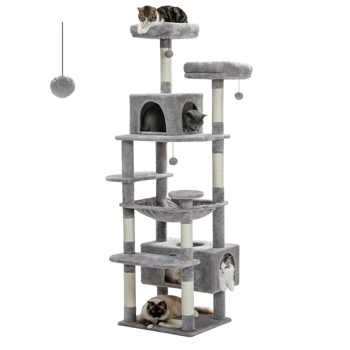 PAWZ Road Multi Level Cat Tree Tower With Hammock Posts
