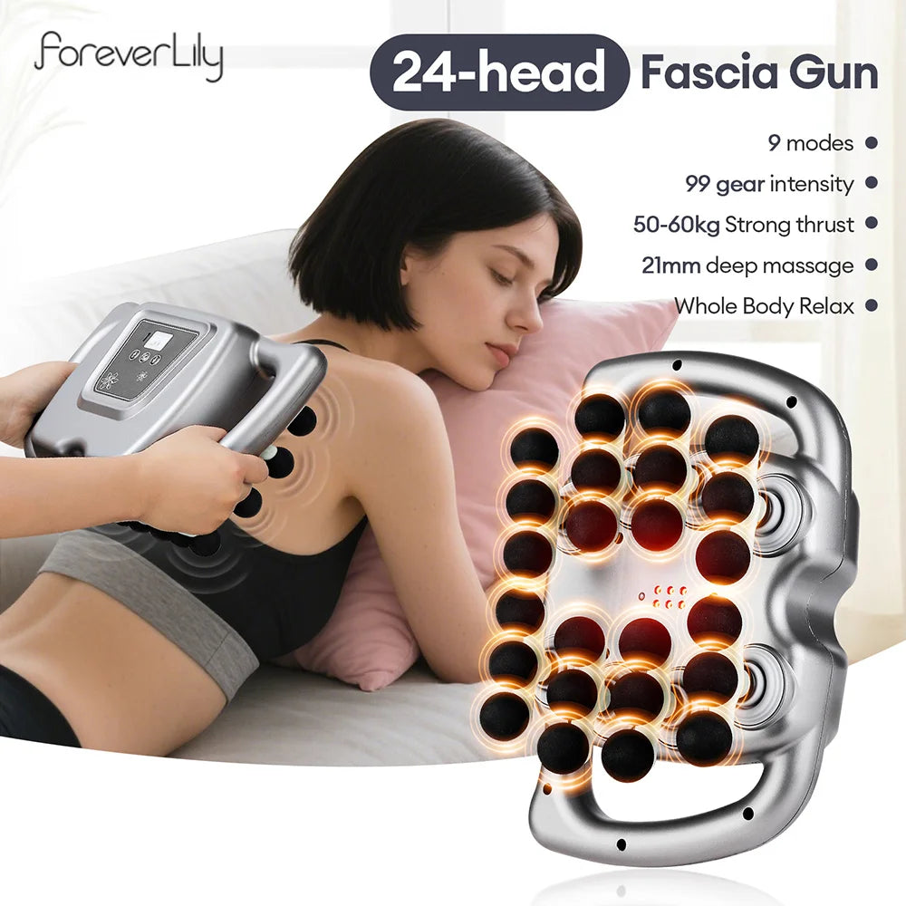 Foreverlily 24 Head High Frequency Vibration Massage Gun