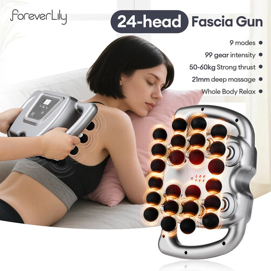 Foreverlily 24 Head High Frequency Vibration Massage Gun