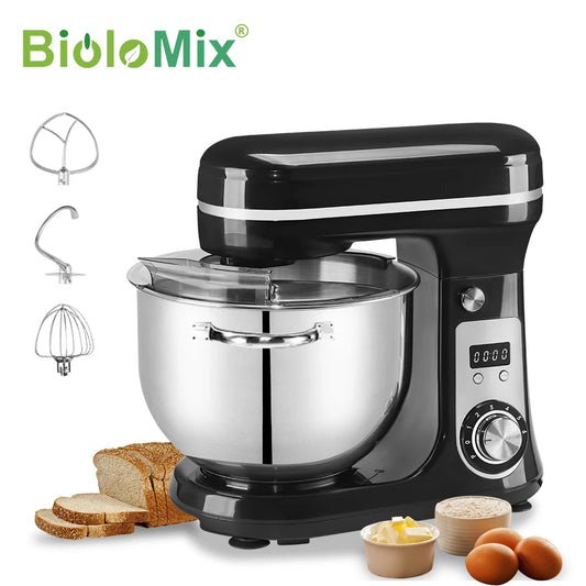 Biolomix 6 Speed Kitchen Stand Mixer Stainless Steel Bowl