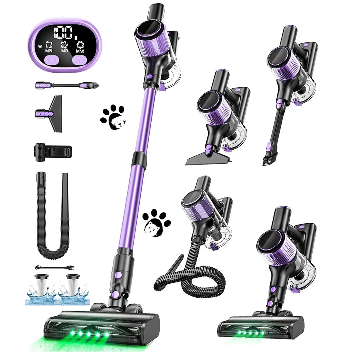 Suxiangvac Cordless Stick Vacuum With 55Kpa Suction And Bagless Design