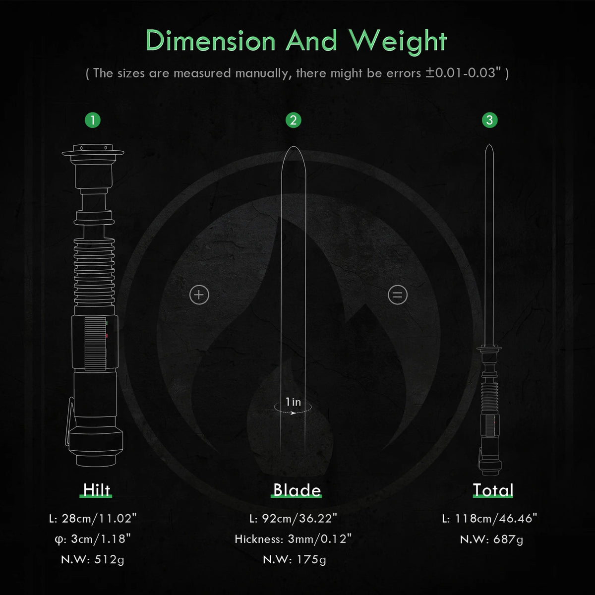 DamienSaber Luke Skywalker EP8 Lightsaber Replica With Control Box