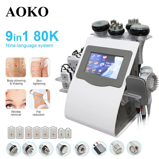 AOKO Ultrasonic Cavitation Multipolar Radio Frequency Body Slimming Tool
