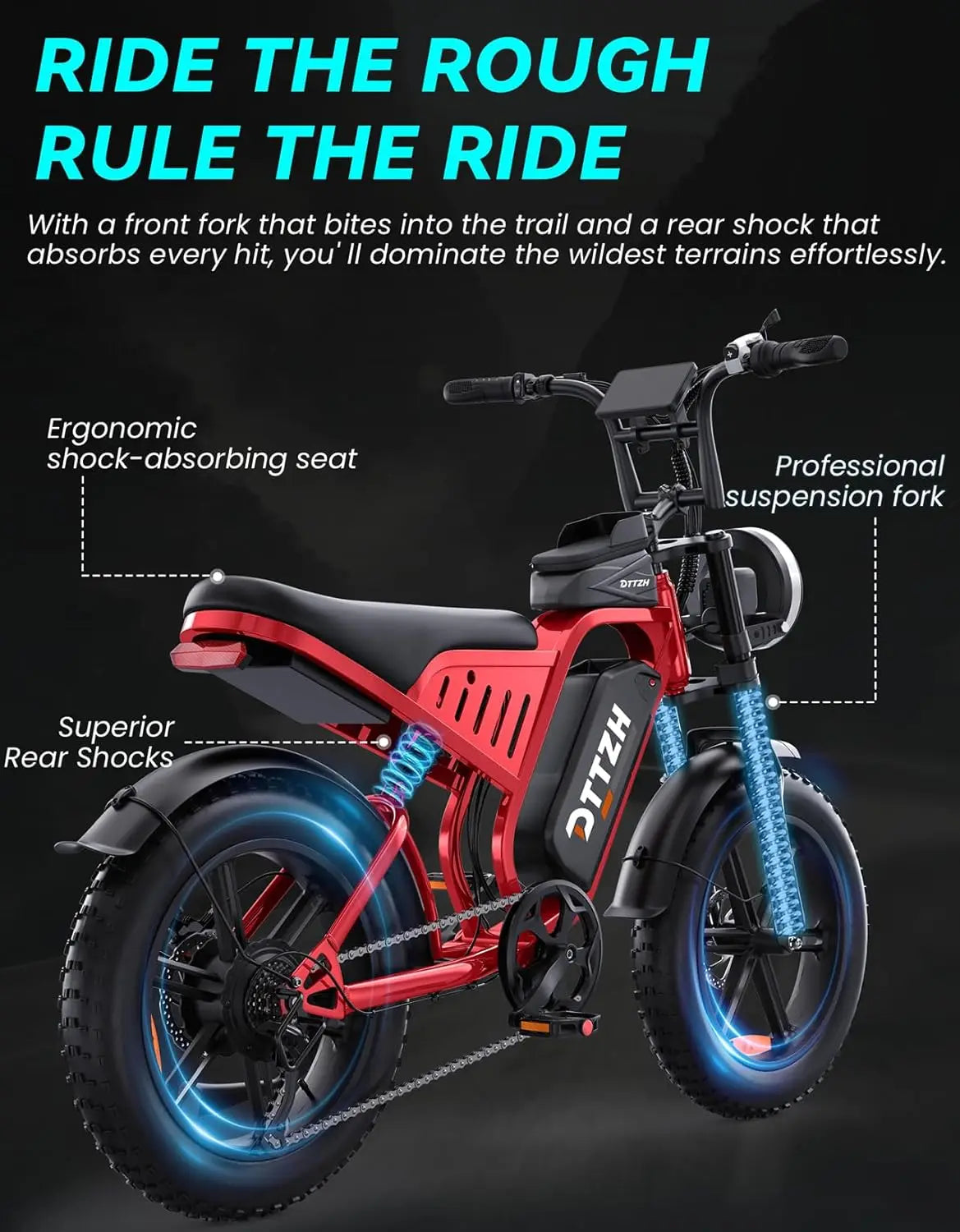 DTTZH F6S 2000W Full Suspension Electric Bike With Ul Certification