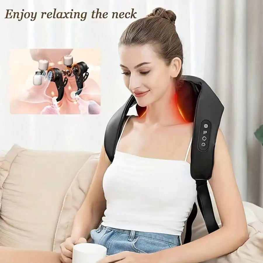 Ergonomic USB Powered Neck Massager With Soft Reversible Cover