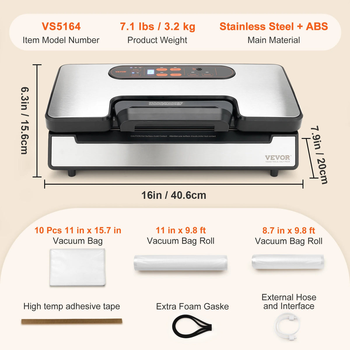 SucceBuy 130W Vacuum Sealer For Household Food Preservation