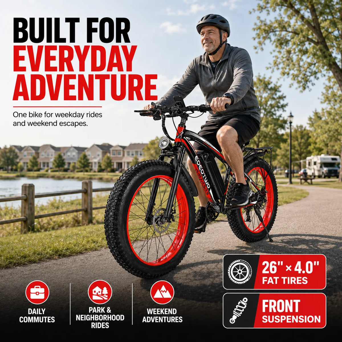 EOEOTWO 1000W Motor Adult Fat Tire Electric Bicycle