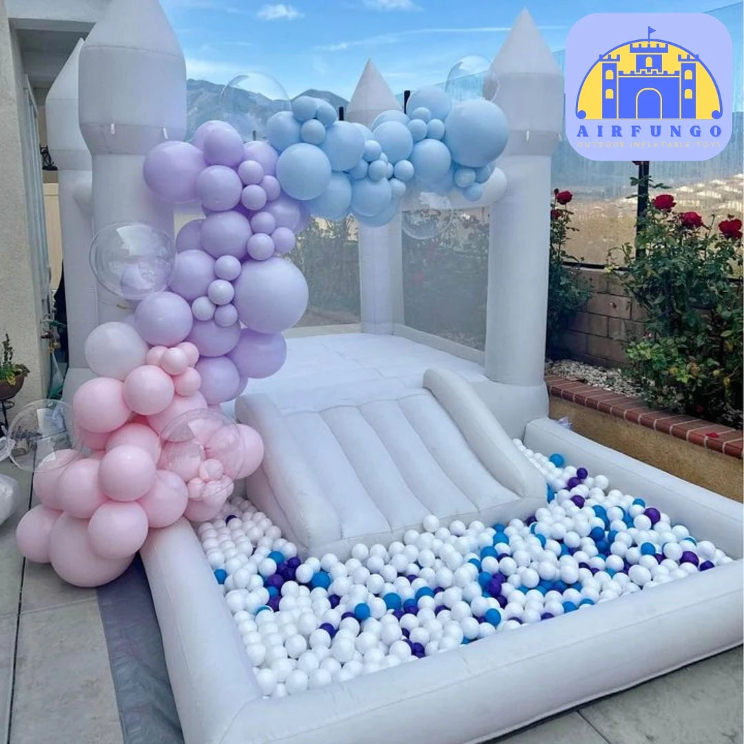 Inflatable Bounce House With Slide And Ball Pit For Parties
