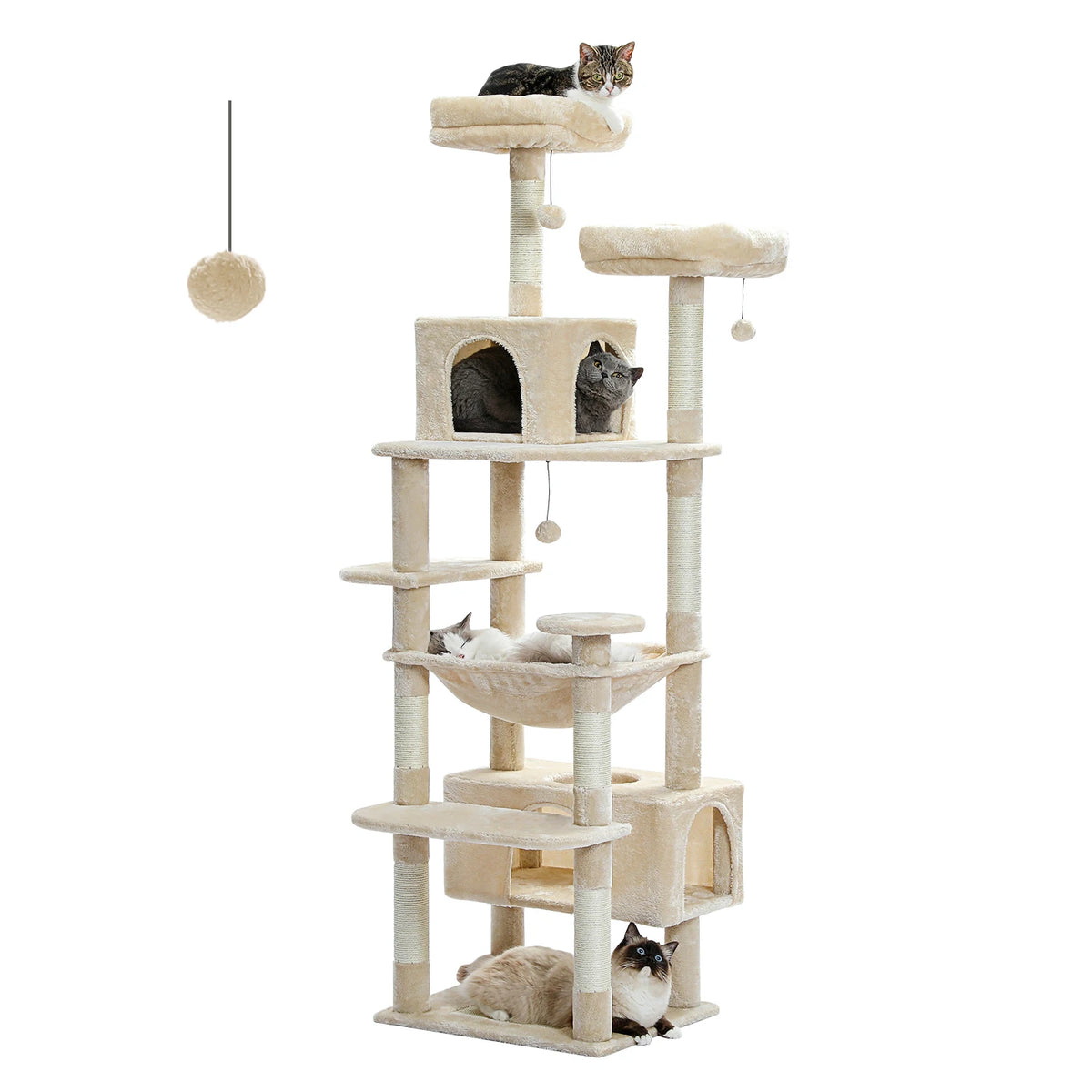 PAWZ Road Multi Level Cat Tree Tower With Hammock Posts