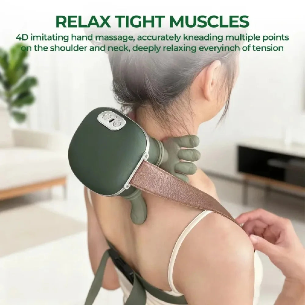 Wireless Neck And Shoulder Massager With 4D Kneading Massage
