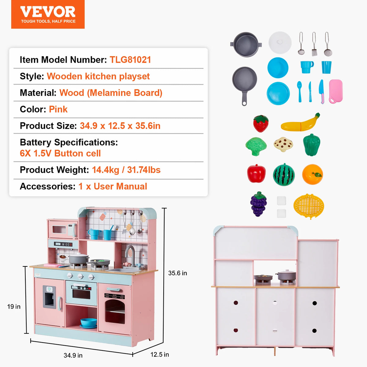 SucceBuy Kids Pretend Cooking Playset With Lights And Sounds