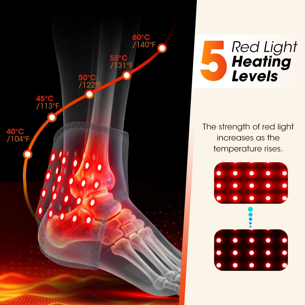 Hailicare Heated Red Light Ankle Massager With Vibration