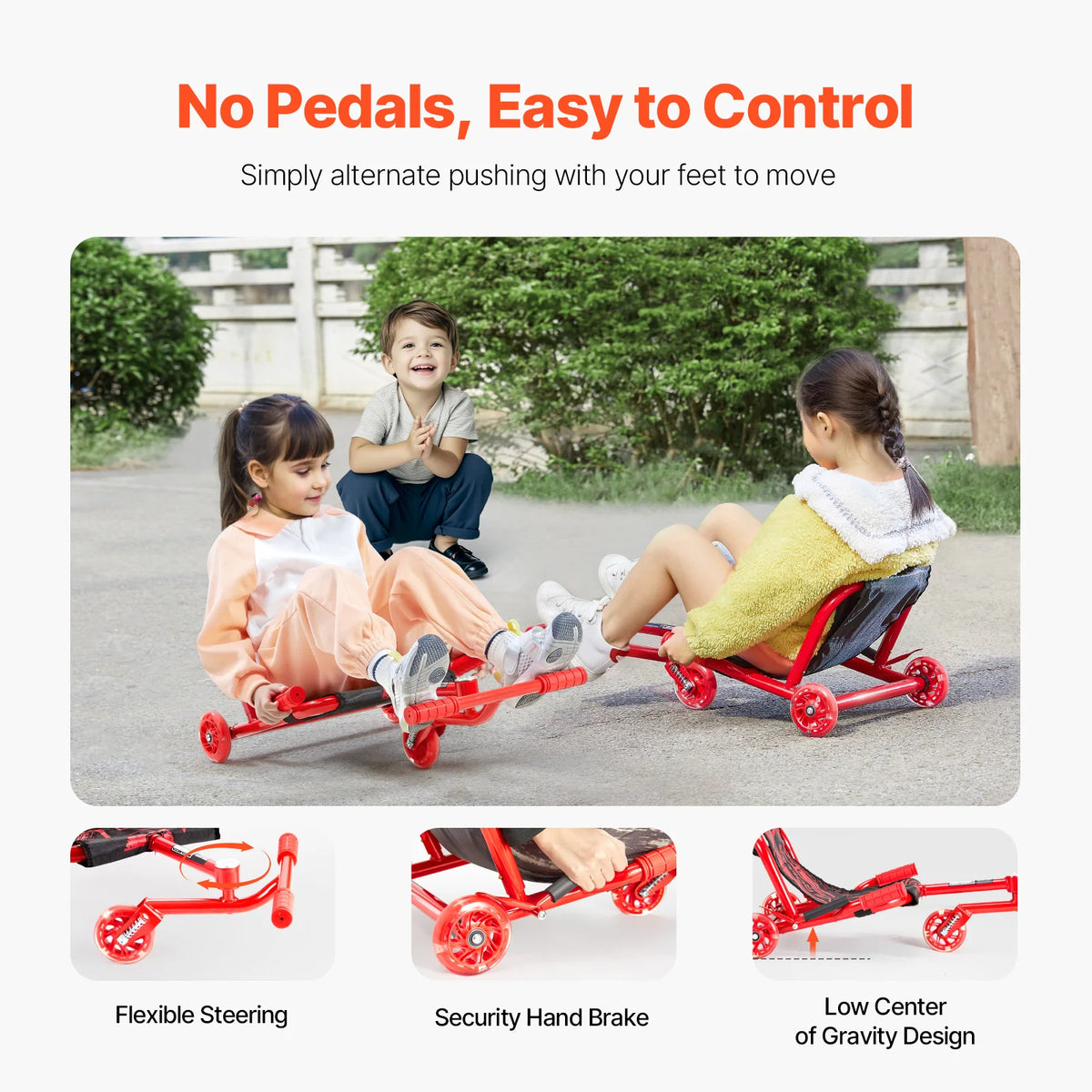 SucceBuy Ride On Drift Car Zig Zag Scooter Swinging Motion