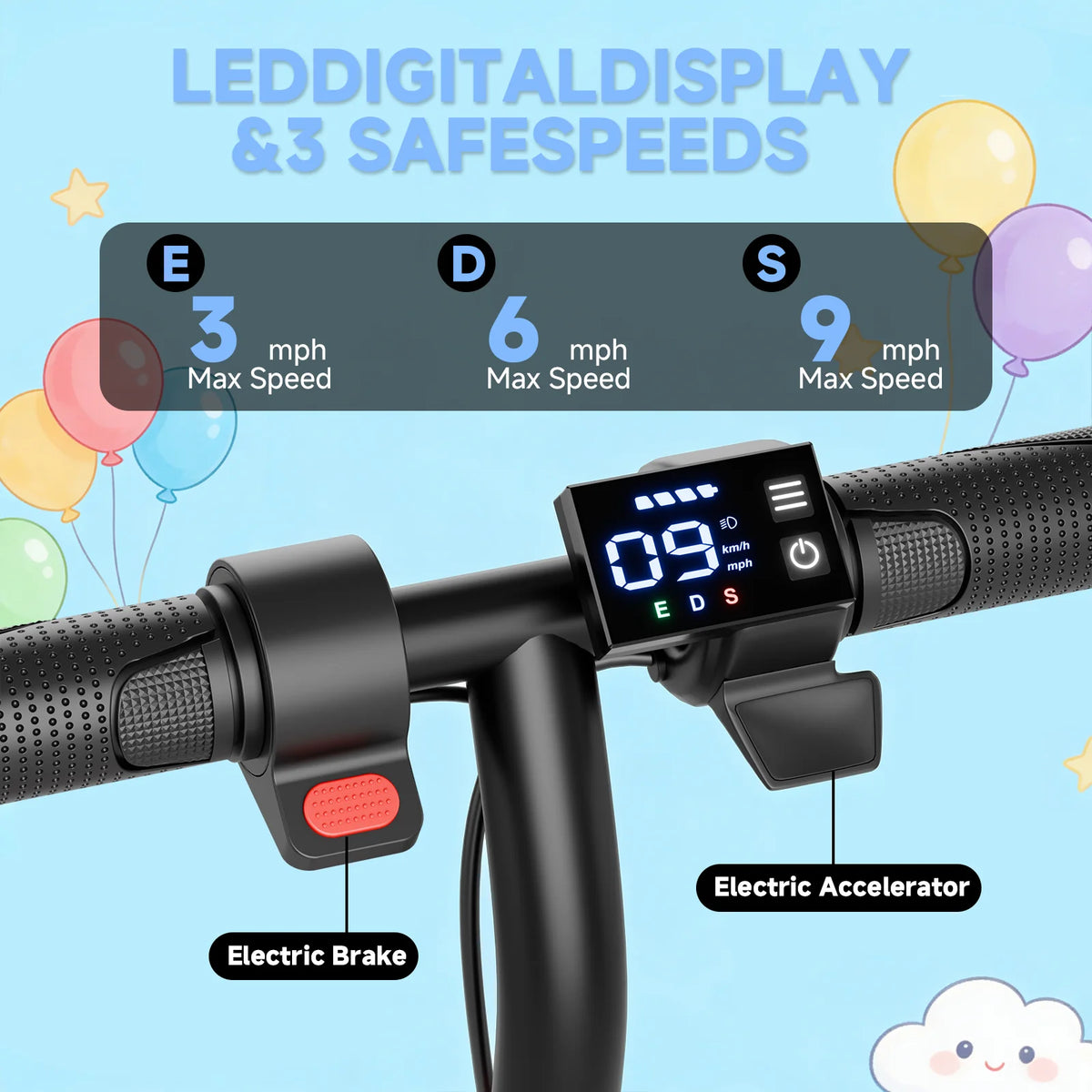 Ladped Kids Electric Scooter With 250W Motor And Three Speeds