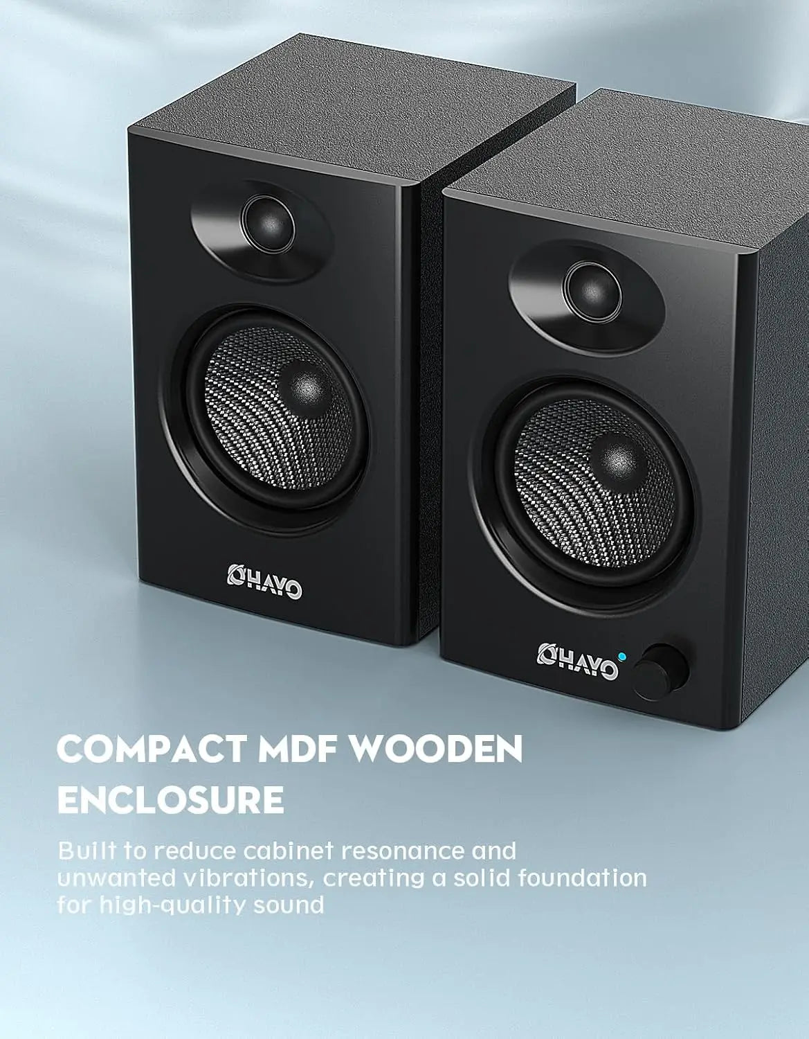 Ohayo Active Bluetooth Bookshelf Speakers For Desktop Audio