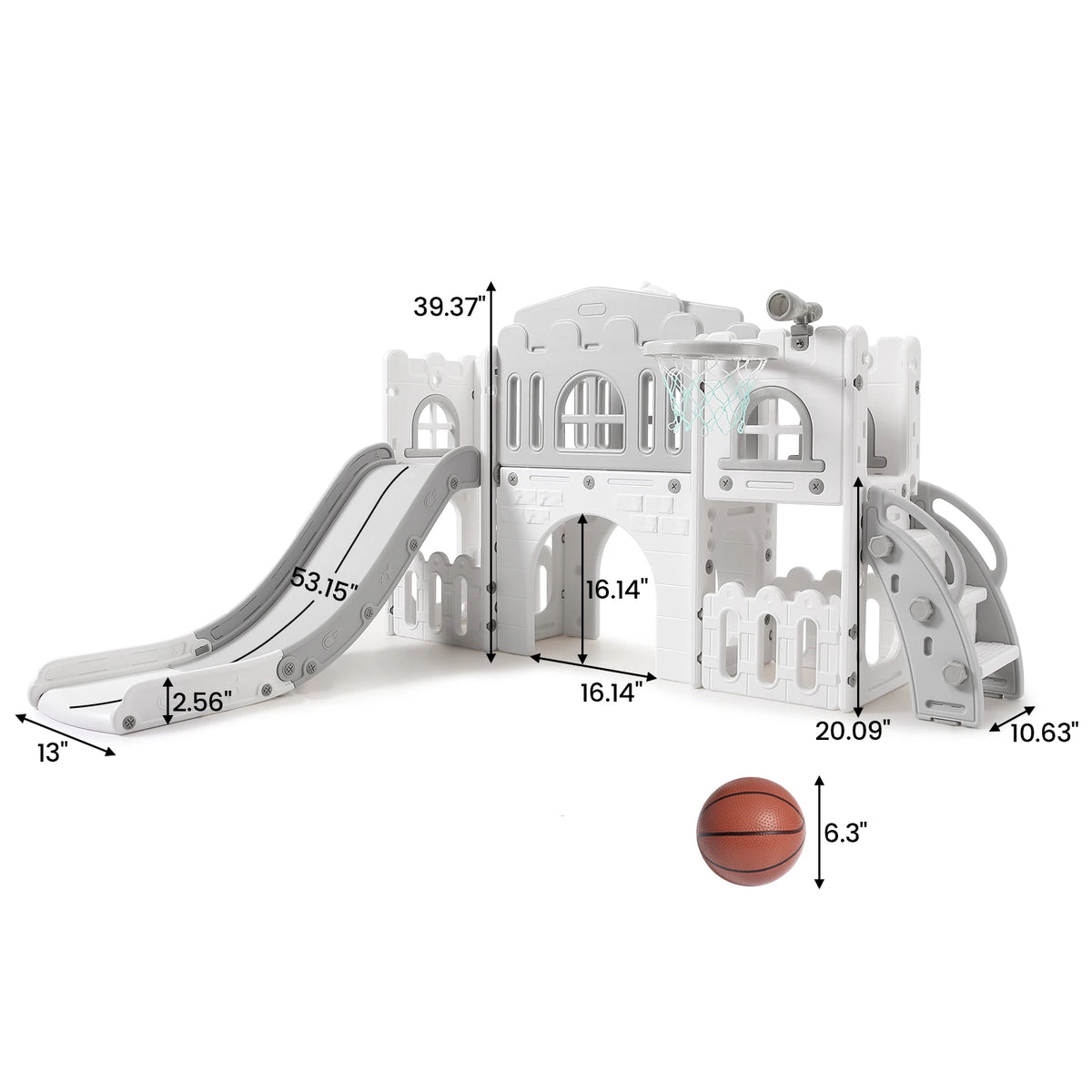 8 In 1 Toddler Slide Indoor Outdoor Kids Playset With Basketball Hoop