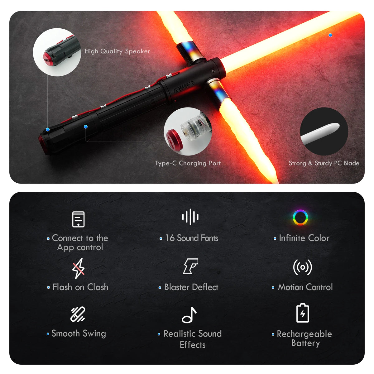 DamienSaber Kylo Ren Se Crossguard Metal Lightsaber
