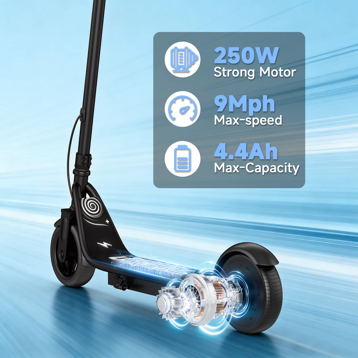 Ladped Kids Electric Scooter With 250W Motor And Three Speeds