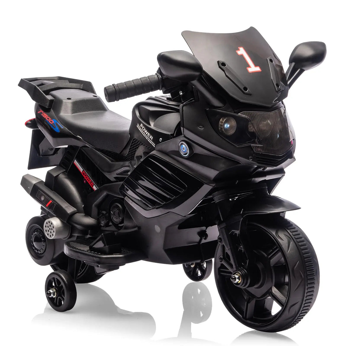 HiMiss Kids Electric Ride On Motorcycle With Training Wheels Toddlers