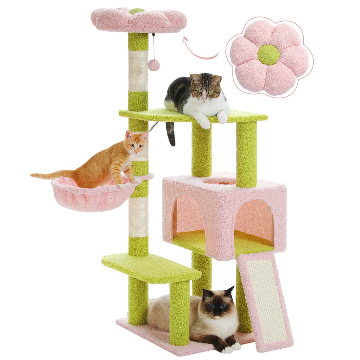 PAWZ Road Flower Multi Level Cat Tower With Sisal Posts
