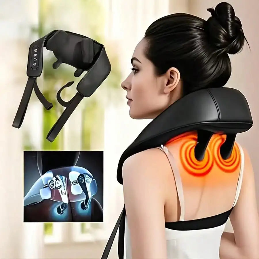 Ergonomic USB Powered Neck Massager With Soft Reversible Cover