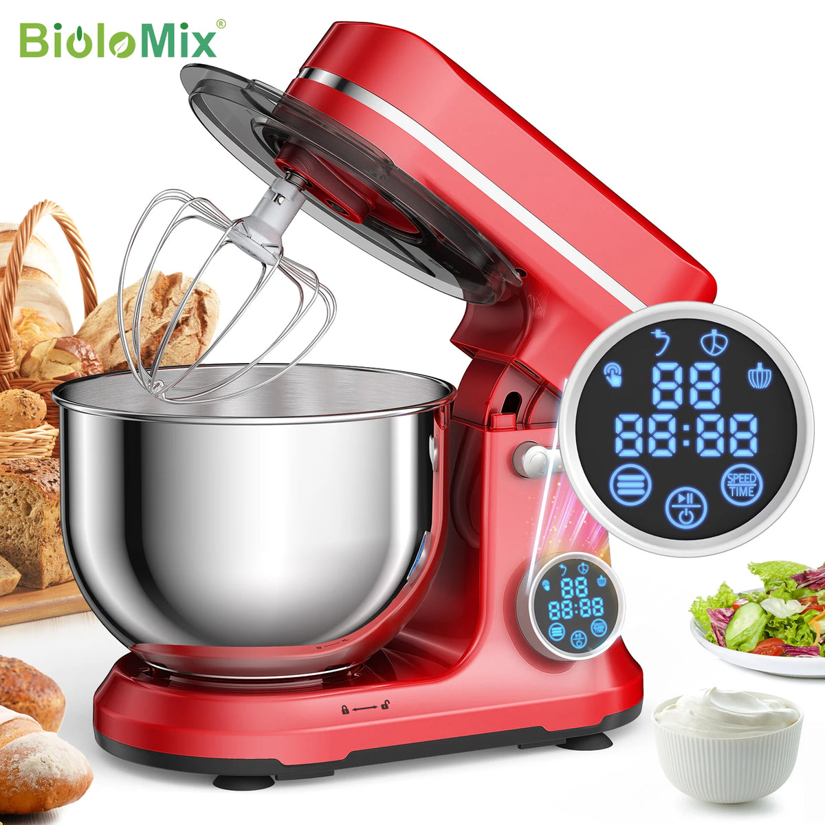 BioloMix 11 Speed Kitchen Stand Mixer With Digital Display