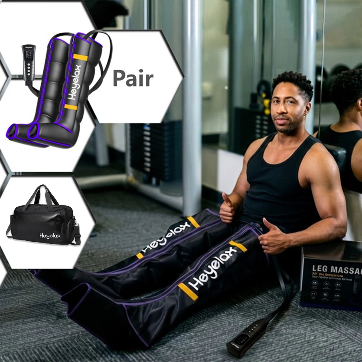Heyelax Leg Compression Massager For Circulation And Pain Relief