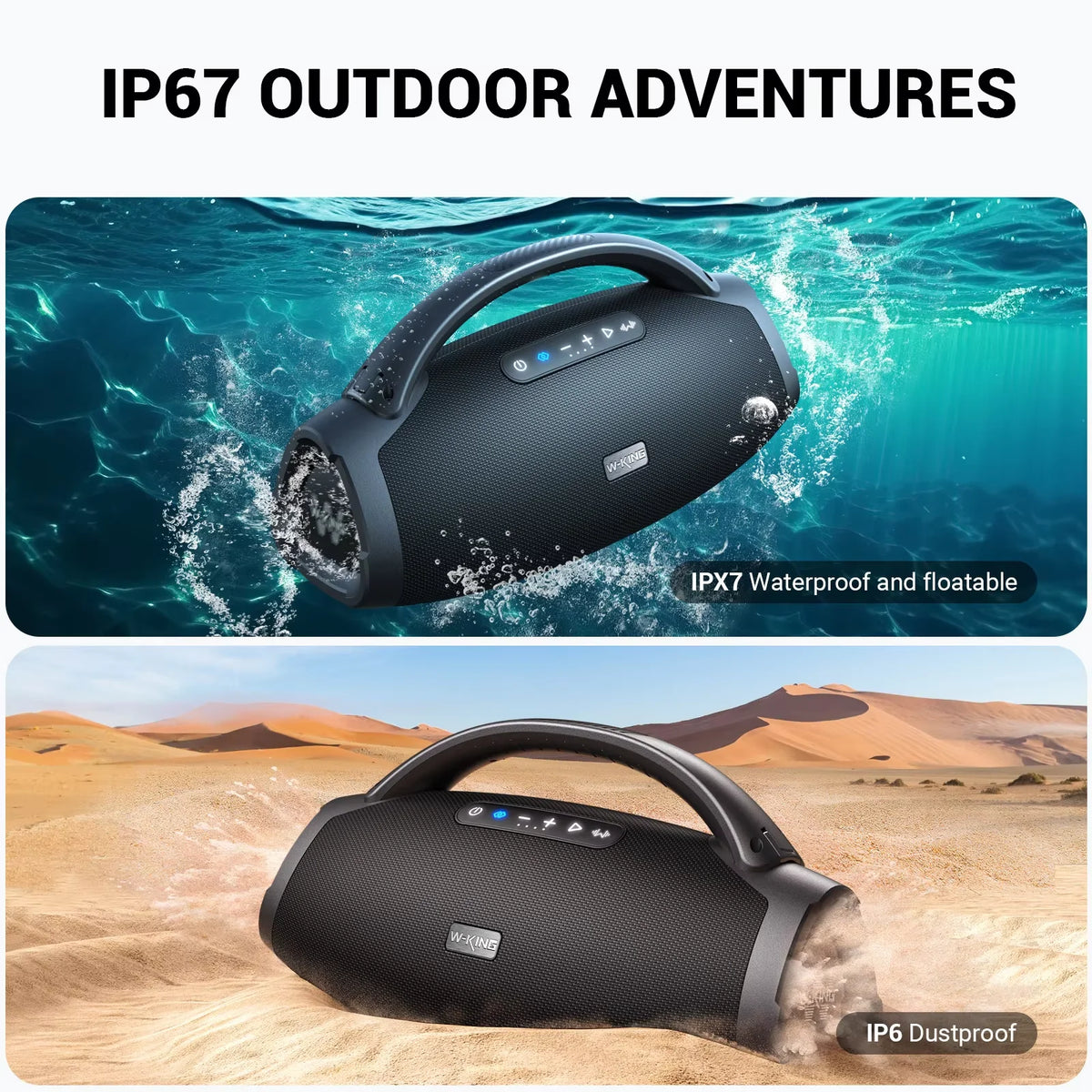 W KING X20S Portable Bluetooth Speaker Heavy Bass Output