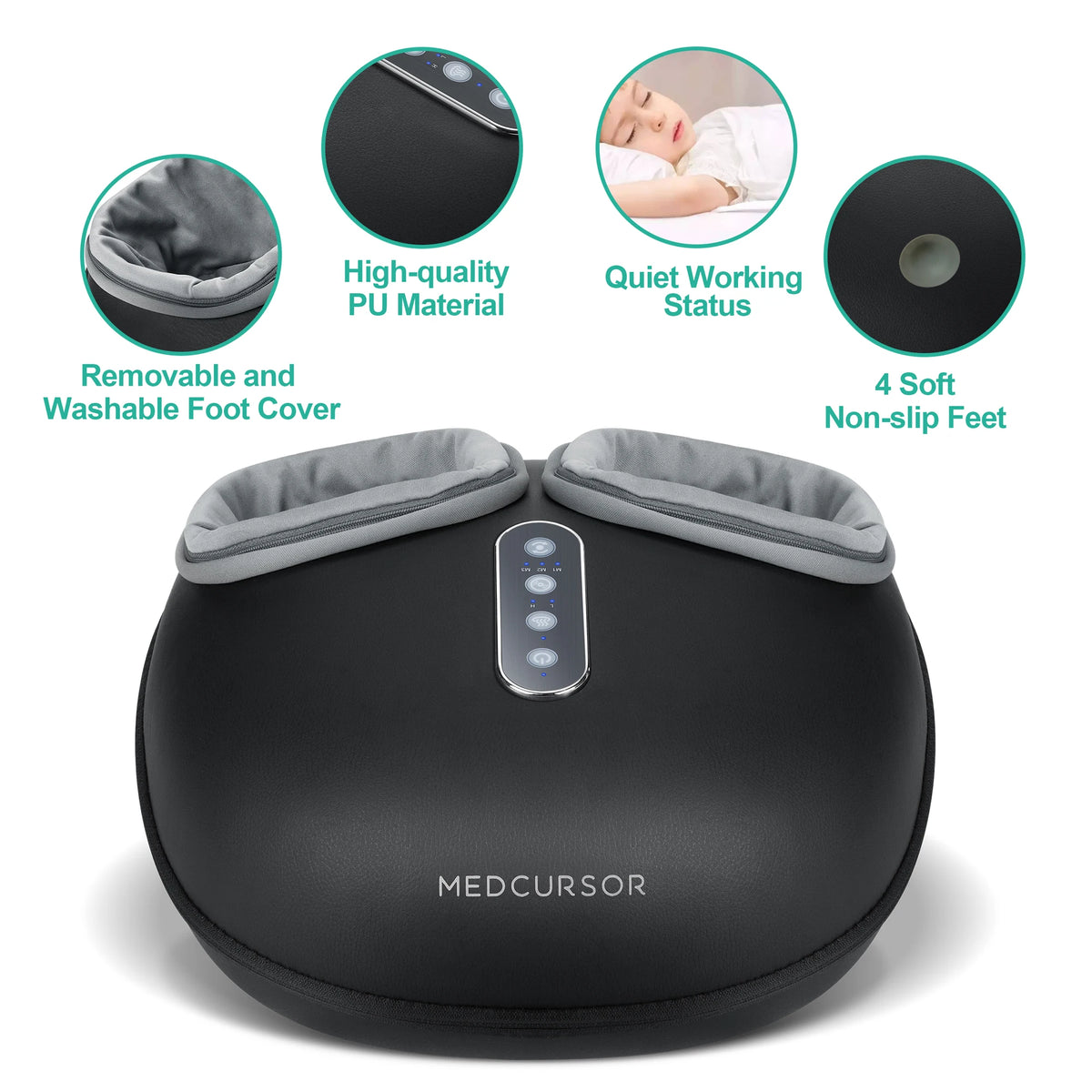 Medcursor Electric Shiatsu Foot Massager With Heat And Roller