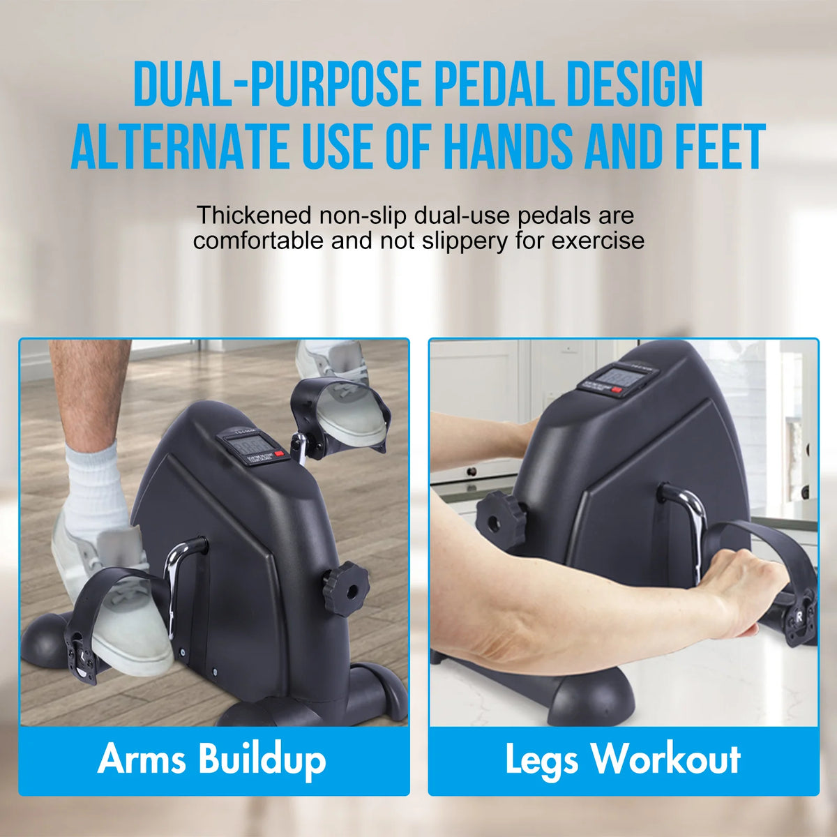 Motorized Mini Under Desk Pedal Exerciser Digital LCD Display