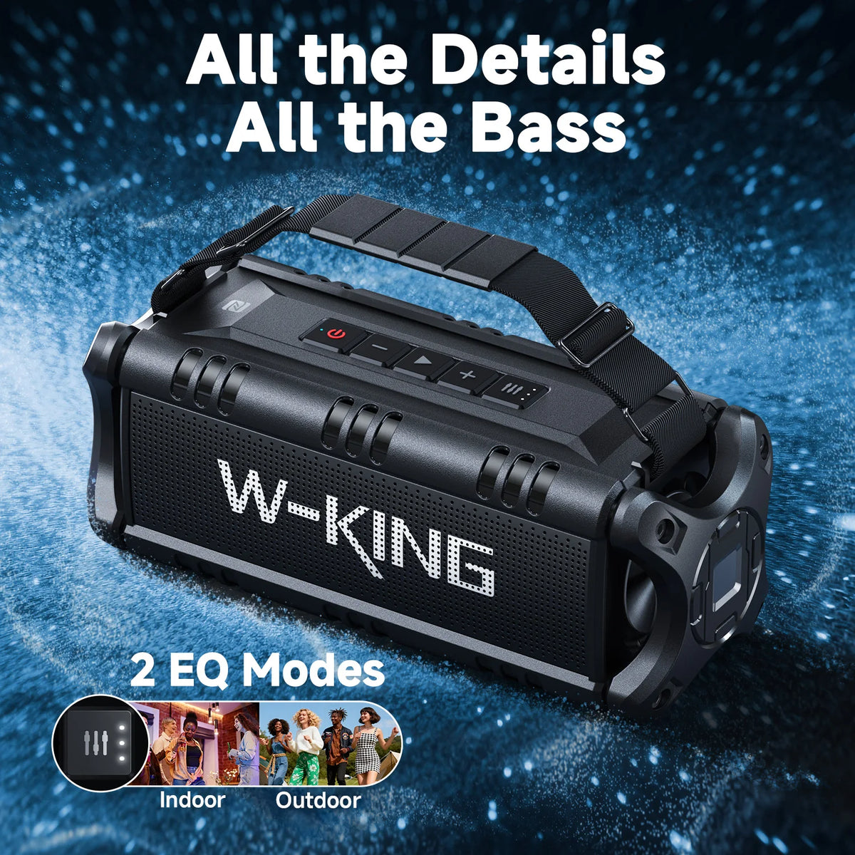 W-KING D8 50W Waterproof Bluetooth Portable Outdoor Speaker