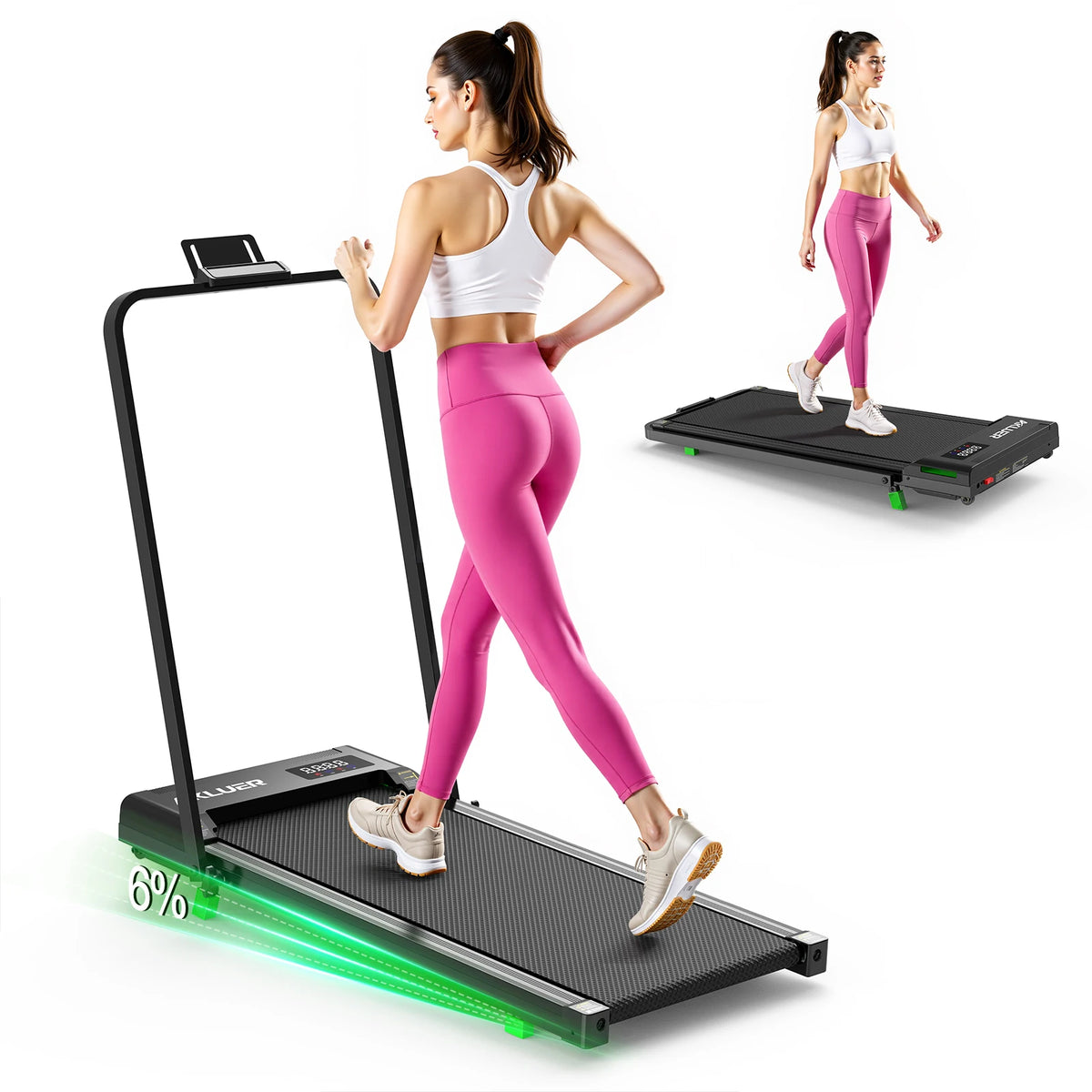 Akluer Portable Under Desk Walking Pad Treadmill With Remote