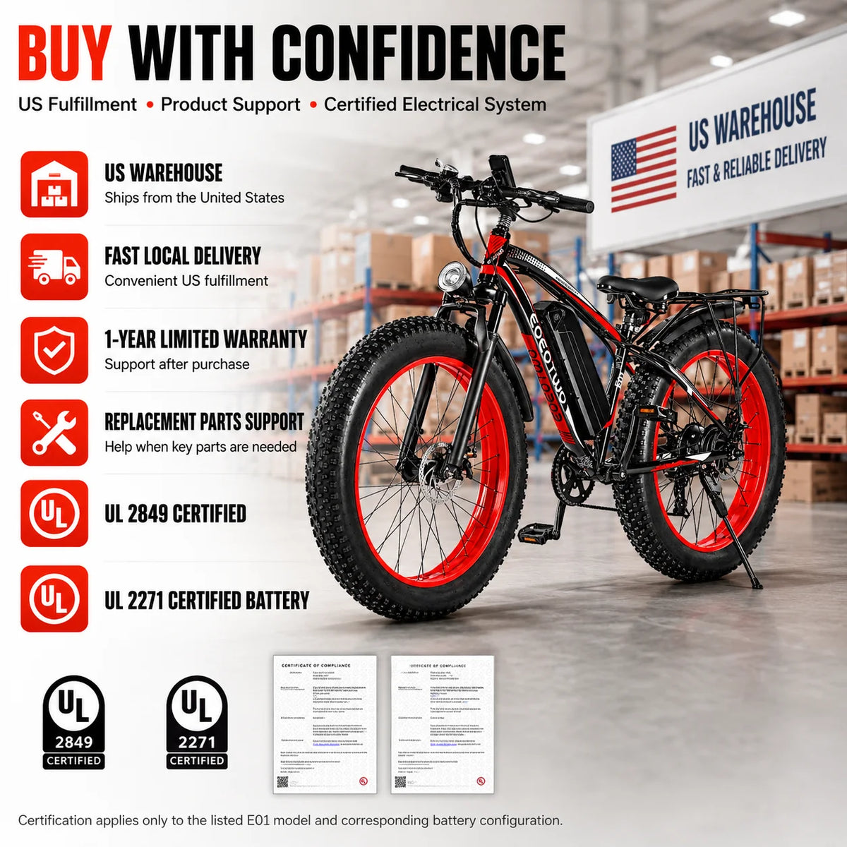 EOEOTWO 1000W Motor Adult Fat Tire Electric Bicycle