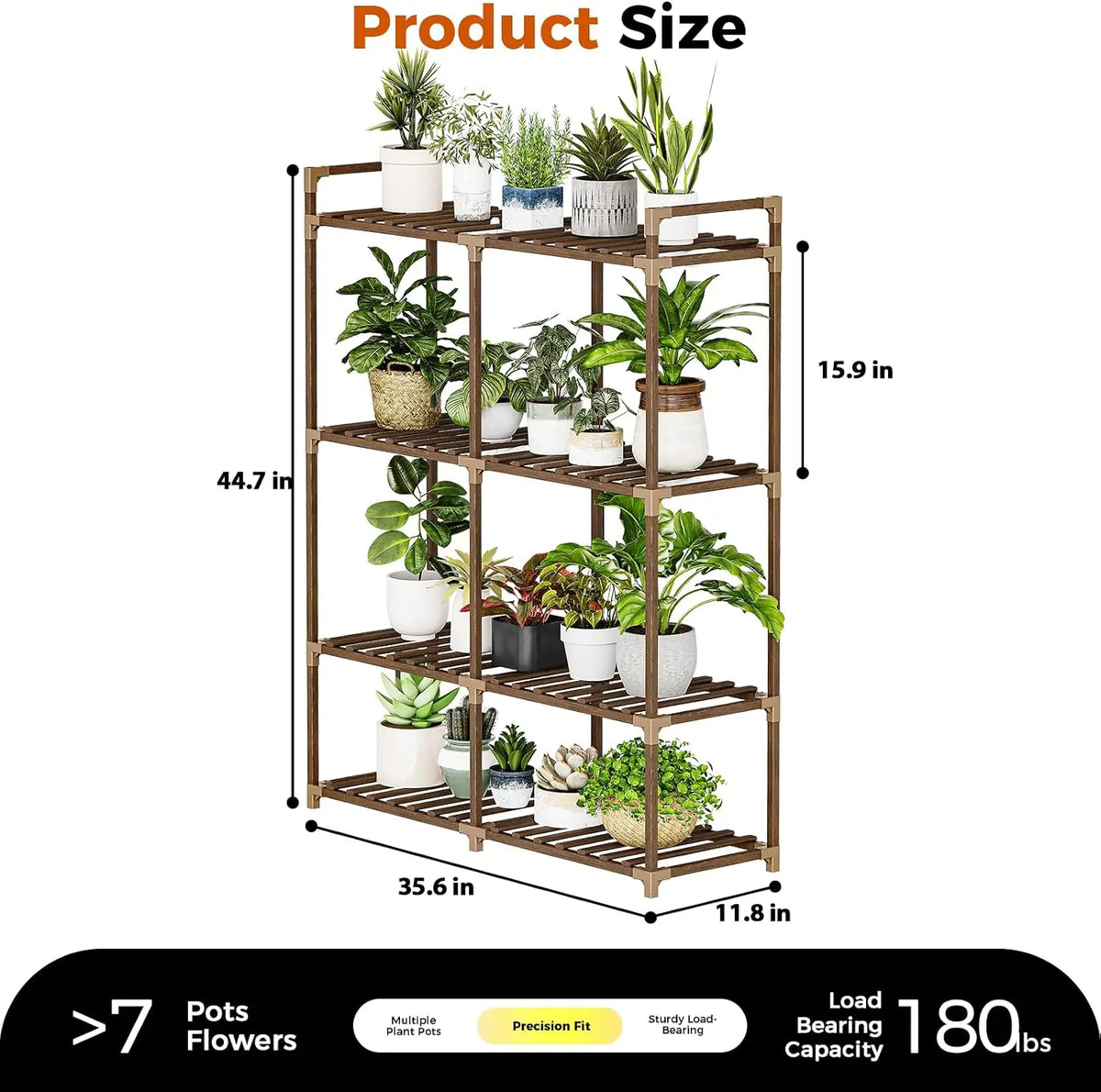 Wooden Plant Stand With Grow Lights For Indoor Gardens