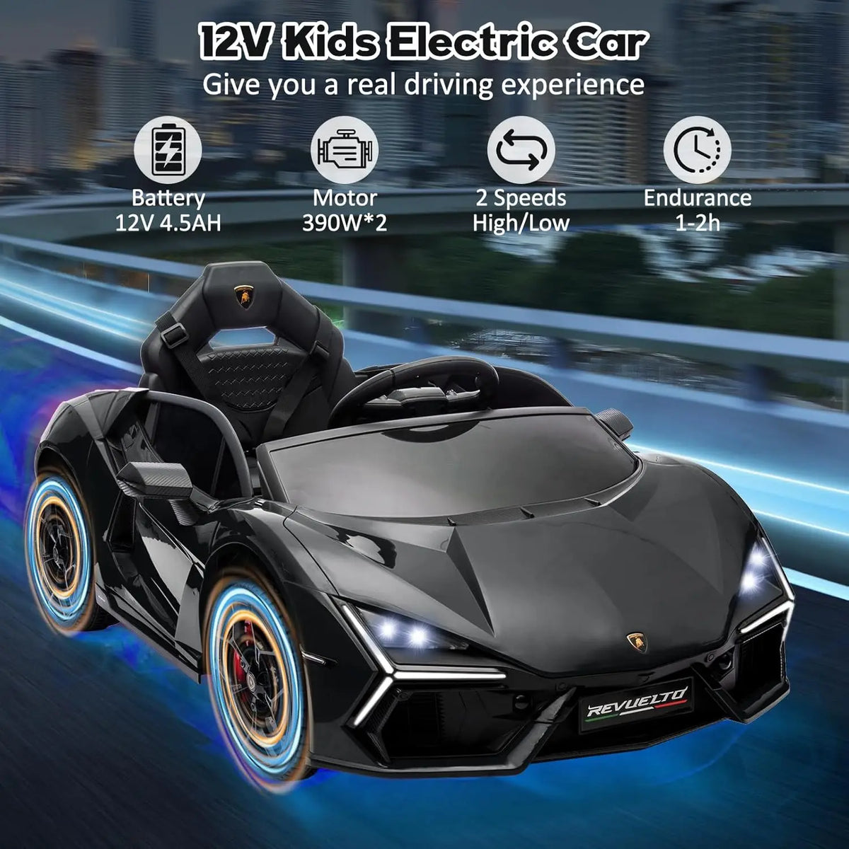 HiMiss Kids Electric Ride On Car With Remote Control Headlight