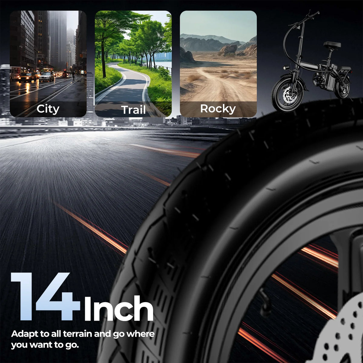 Furider 560W Folding Electric Bike With Removable Battery