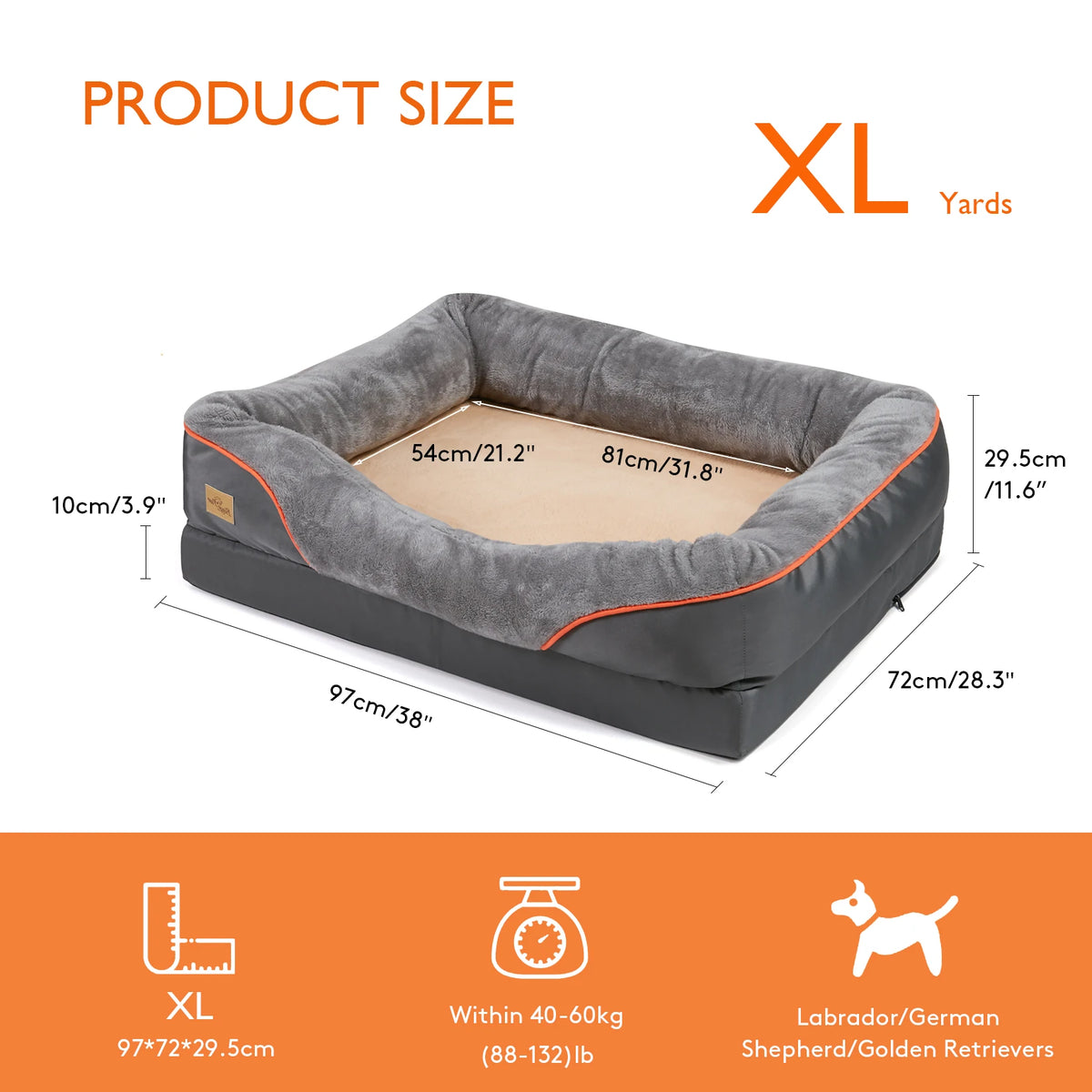 Bingopaw Soft Fleece Dog Bed Removable Washable Waterproof Cover