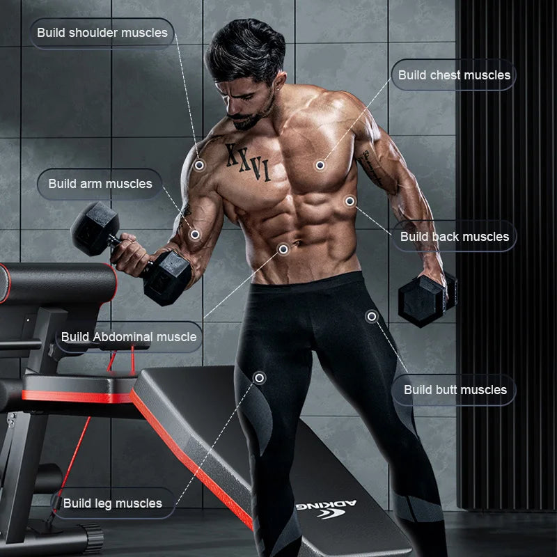 Fully Foldable Adjustable Fitness Dumbbell Bench For Home Training