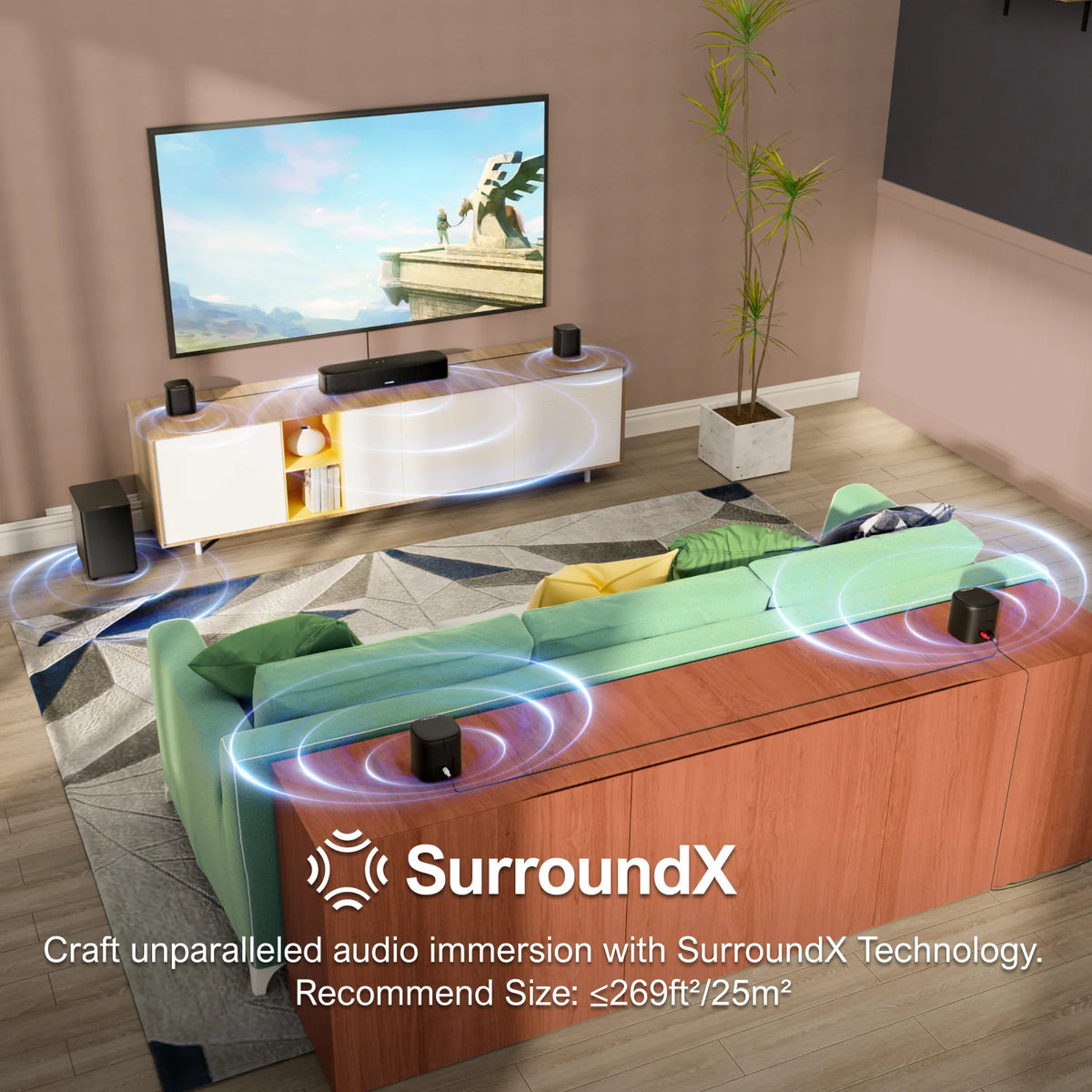 Ultimea 7.1CH Virtual Surround Soundbar With Subwoofer And App Control